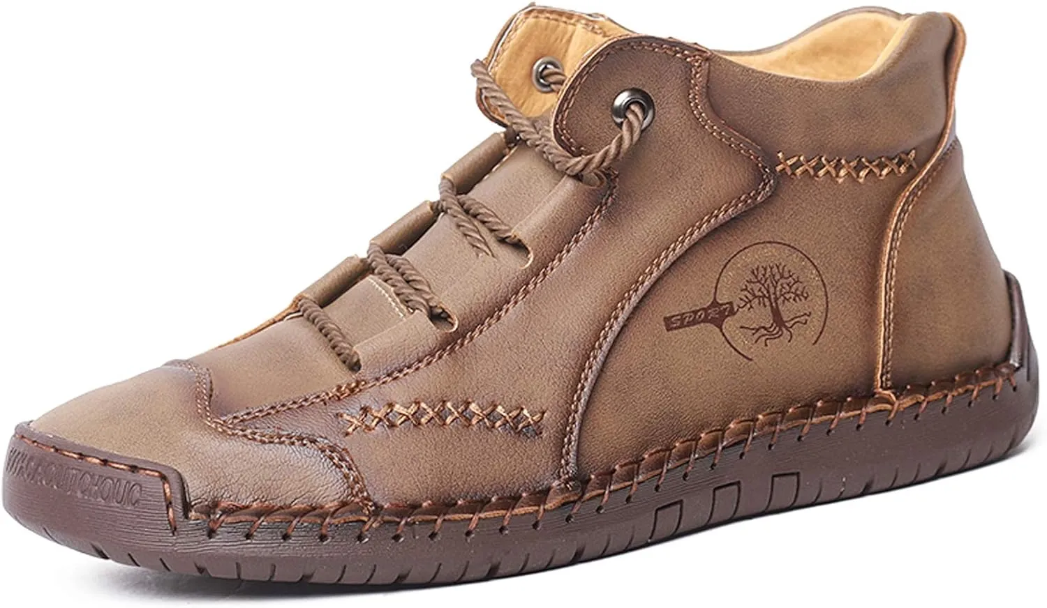 Mens Casual Shoes Loafers Flat Shoes Vintage Comfort Soft Leather Ankle Boots Lace-up Driving Shoes Flats Oxford Shoes