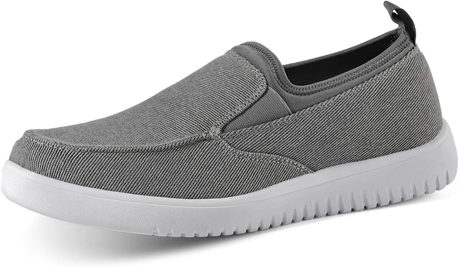 Mens Casual Slip On Shoes - Comfortable Canvas Loafers - Lightweight Boat Shoes for House Outdoor Driving Travel Grey 10.5