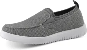 Mens Casual Slip On Shoes - Comfortable Canvas Loafers - Lightweight Boat Shoes for House Outdoor Driving Travel Grey 10.5