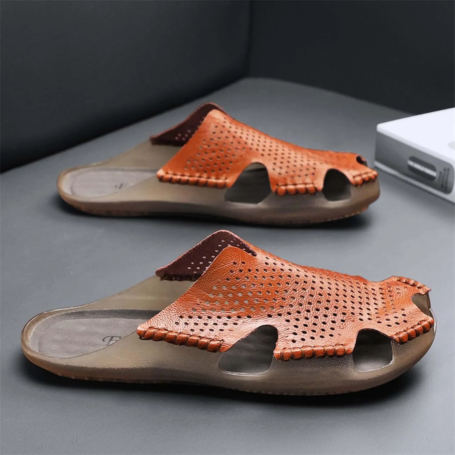 Men's Closed Toe Sandals Casual Slip On Sandals Comfortable Non-Slip Beach Fisherman Sandals Slippers Outdoor Sports Walking Sandals - Men's Large Size - 5-14 US Sizes