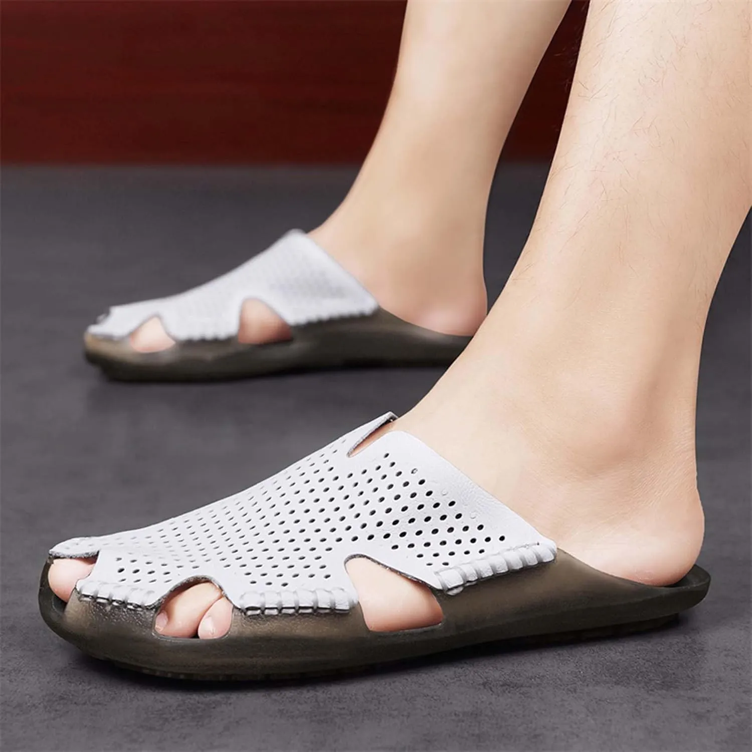 Men's Closed Toe Sandals Casual Slip On Sandals Comfortable Non-Slip Beach Fisherman Sandals Slippers Outdoor Sports Walking Sandals - Men's Large Size - 5-14 US Sizes