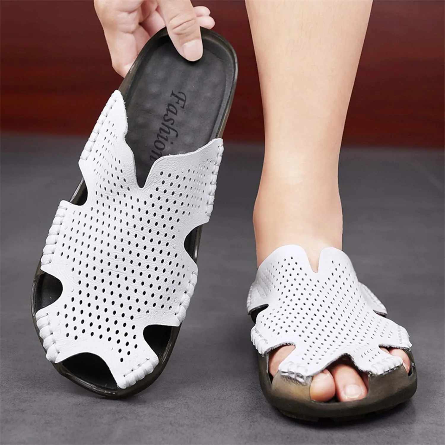 Men's Closed Toe Sandals Casual Slip On Sandals Comfortable Non-Slip Beach Fisherman Sandals Slippers Outdoor Sports Walking Sandals - Men's Large Size - 5-14 US Sizes