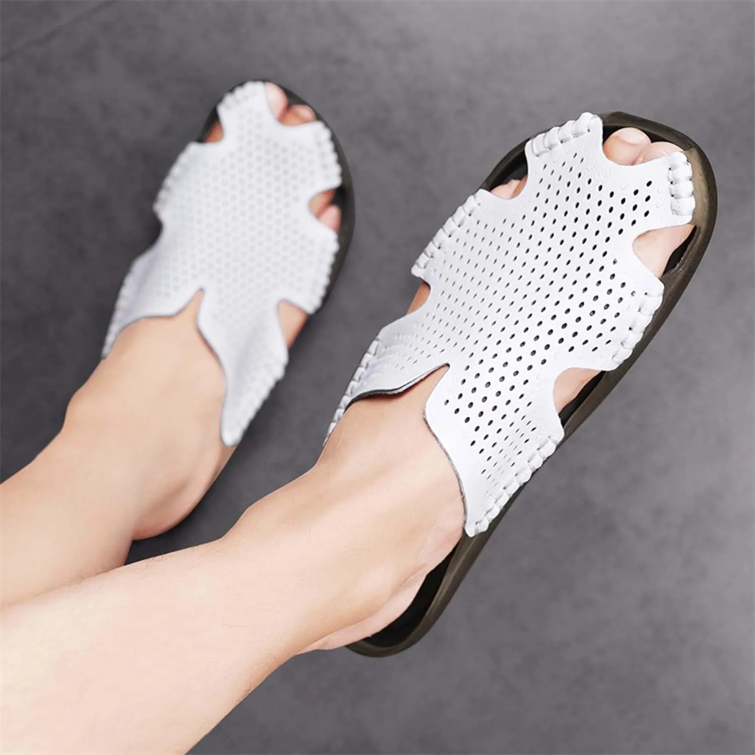 Men's Closed Toe Sandals Casual Slip On Sandals Comfortable Non-Slip Beach Fisherman Sandals Slippers Outdoor Sports Walking Sandals - Men's Large Size - 5-14 US Sizes