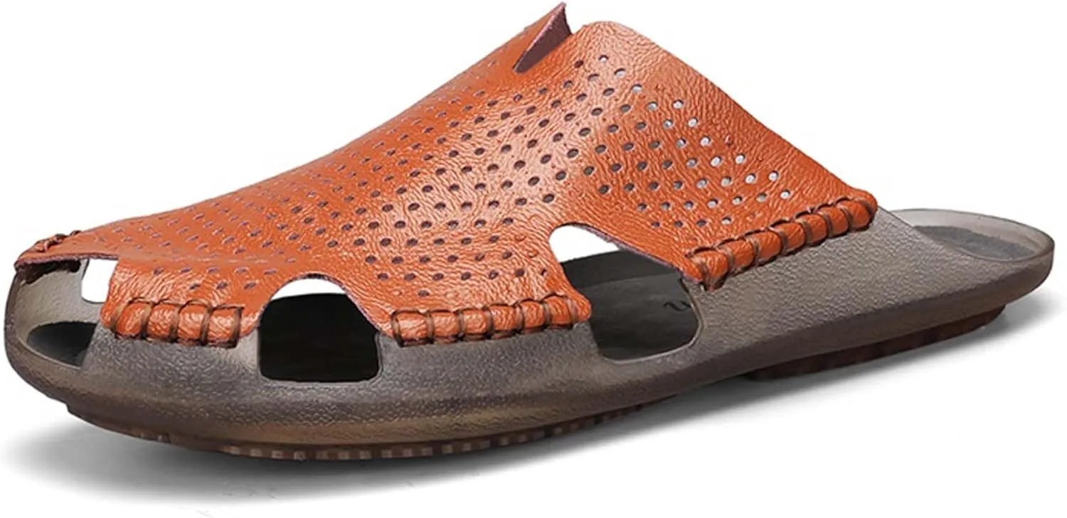 Men's Closed Toe Sandals Casual Slip On Sandals Comfortable Non-Slip Beach Fisherman Sandals Slippers Outdoor Sports Walking Sandals - Men's Large Size - 5-14 US Sizes