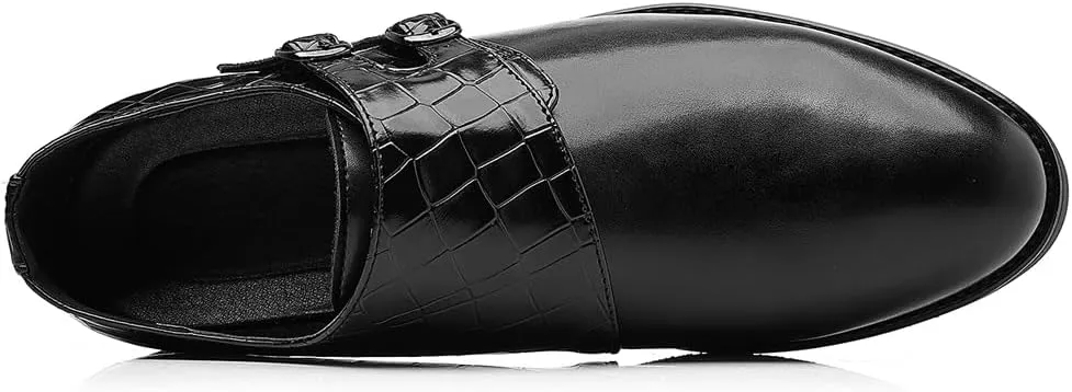 Mens Double Monk Strap Loafer，Men's Dress Loafers Slip-on Formal Shoes