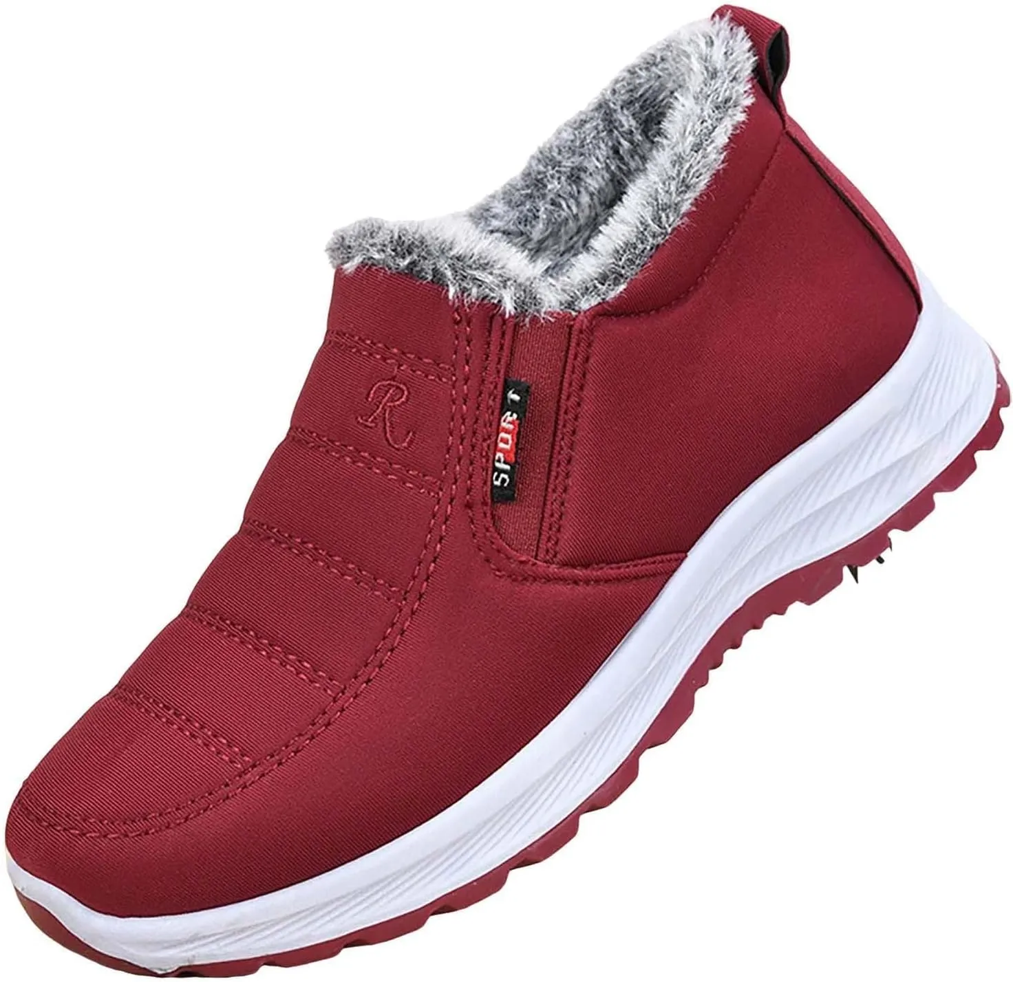 Mens Fashion Sneakers Breathable Leisure Ankle Boots Lightweight Warm Plush Non-Slip Rubber Sole Winter Shoes Men