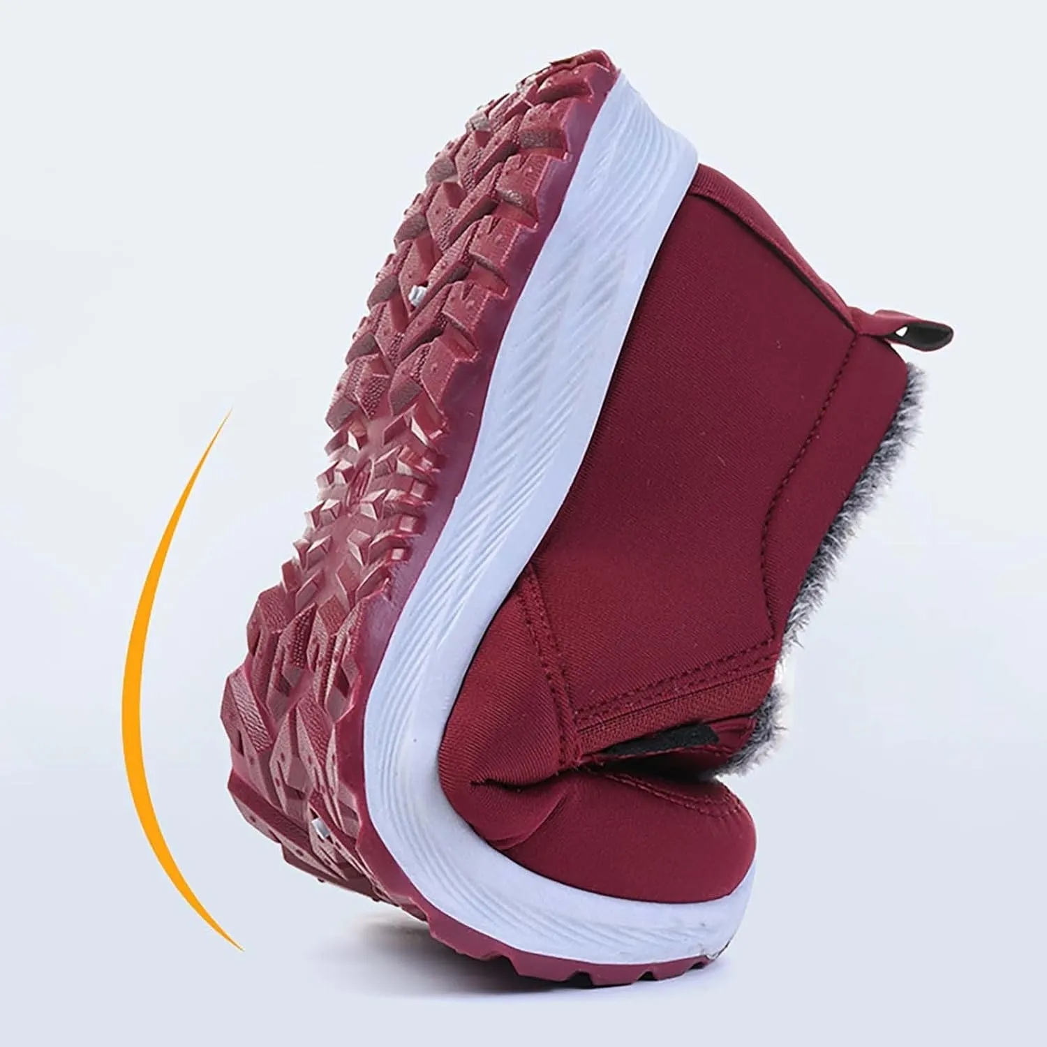 Mens Fashion Sneakers Breathable Leisure Ankle Boots Lightweight Warm Plush Non-Slip Rubber Sole Winter Shoes Men