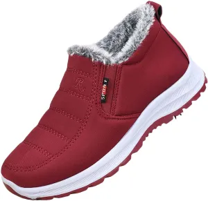 Mens Fashion Sneakers Breathable Leisure Ankle Boots Lightweight Warm Plush Non-Slip Rubber Sole Winter Shoes Men