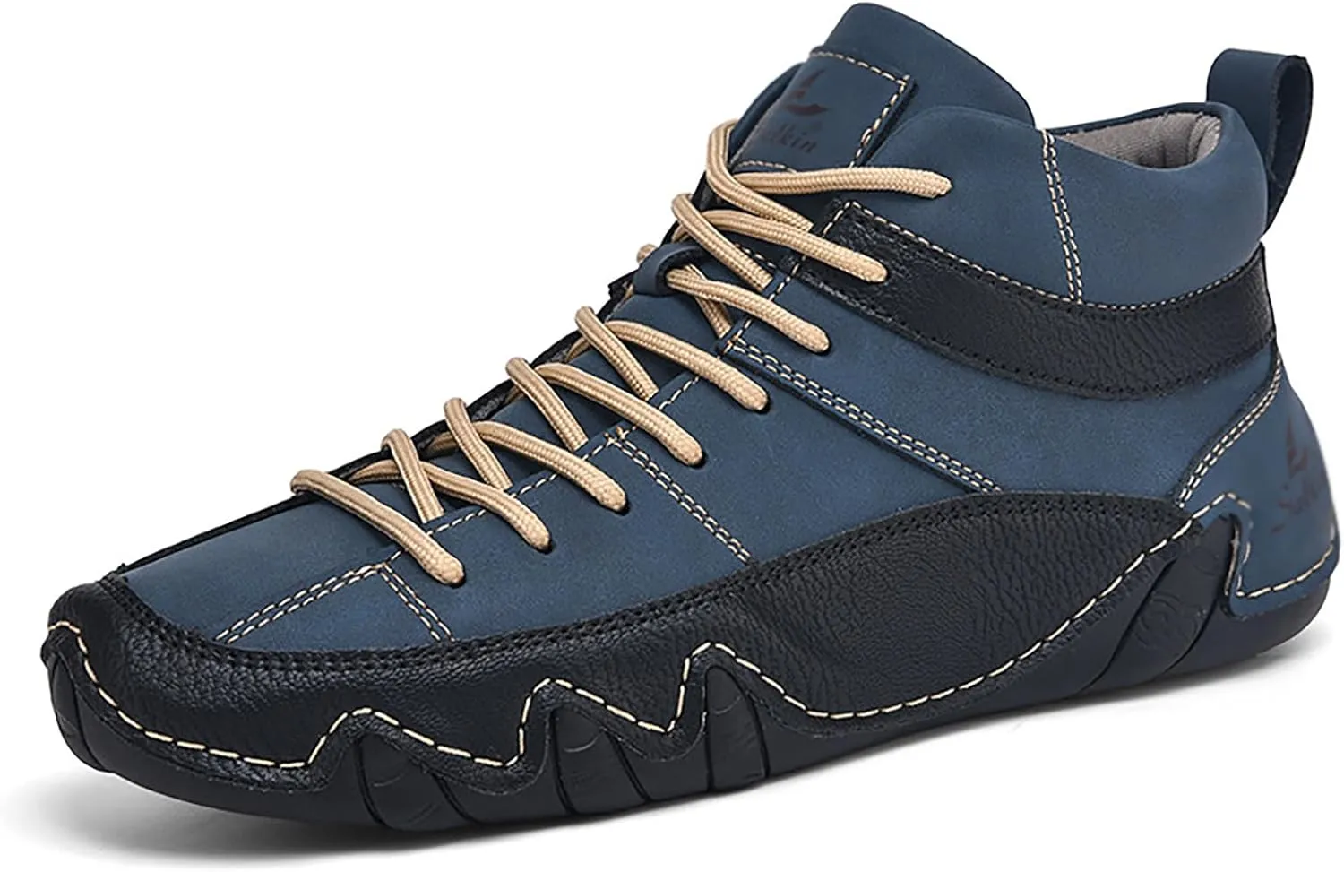 Men's Handmade Lace Up High Top Chukka Boots,Casual Slip-on Lightweight Dress Sneakers All Season Non-Slip Waterproof Driving Ankle Boots