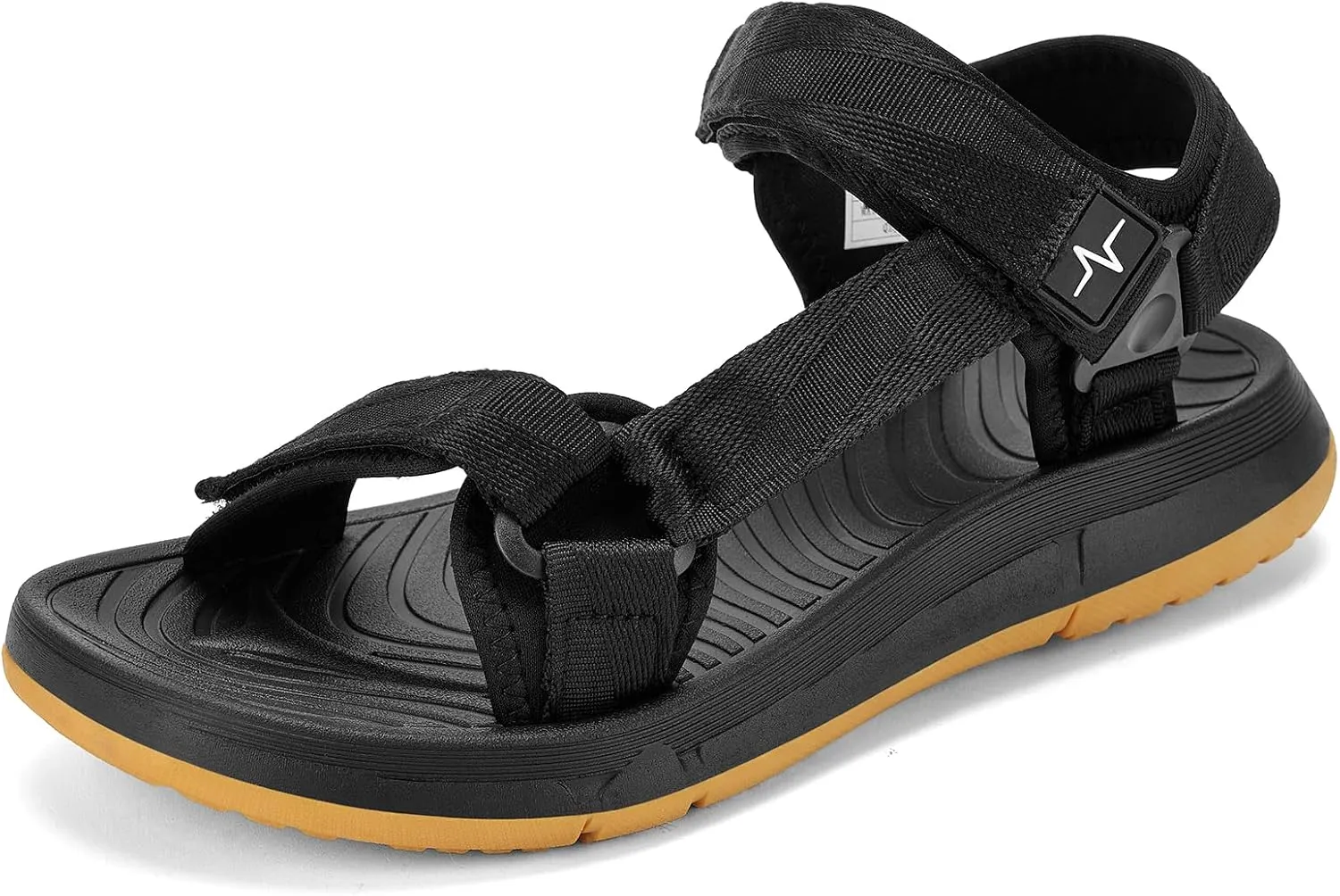 Mens Hiking Sandals with Arch Support - Cushion Sport Athletic Walking Sandles Outdoor Summer Comfortable Casual Waterproof Beach Water Sandal for Wide Feet