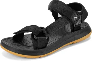 Mens Hiking Sandals with Arch Support - Cushion Sport Athletic Walking Sandles Outdoor Summer Comfortable Casual Waterproof Beach Water Sandal for Wide Feet