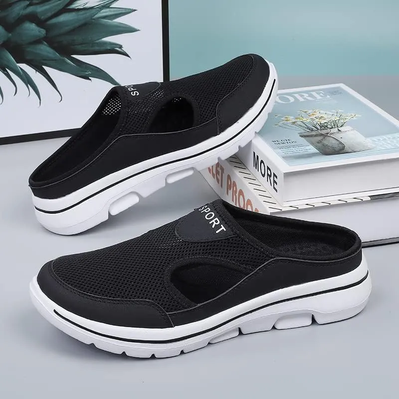 Men's House Slippers,Half Shoes For Men,Slip-on Mules,Slipons,Breathable mesh,Lightweight,Summer Shoe