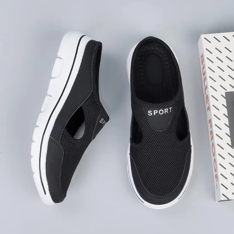 Men's House Slippers,Half Shoes For Men,Slip-on Mules,Slipons,Breathable mesh,Lightweight,Summer Shoe