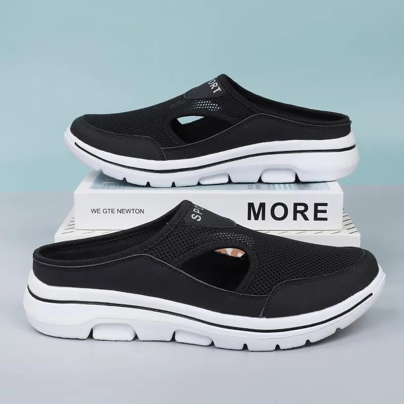 Men's House Slippers,Half Shoes For Men,Slip-on Mules,Slipons,Breathable mesh,Lightweight,Summer Shoe