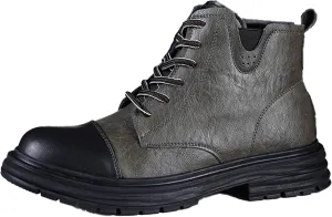 Men's Lace Up Motorcycle Boots Casual Chukka Boots Non-Slip Oxford Ankle Boots Vintage British Formal Boots