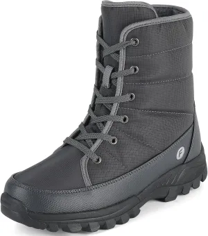 Men's Lace-up Warm and Waterproof Winter Snow Boots and Non-Slip Trekking Warm Waterproof Boots