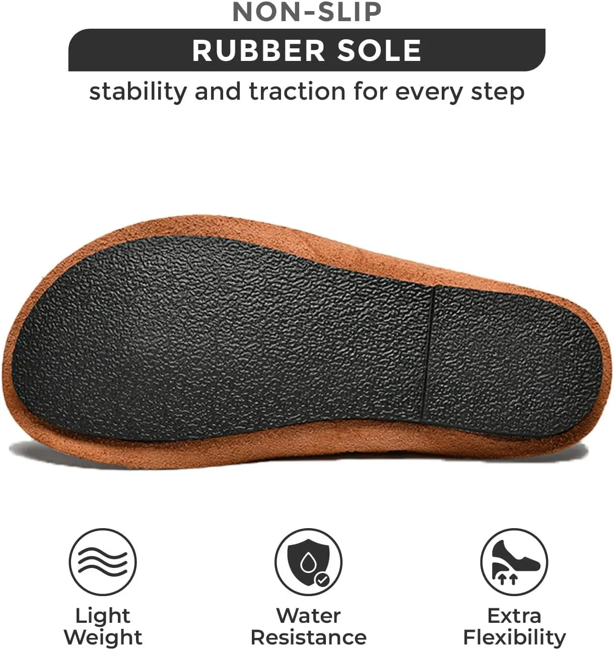 Men's Leather Cutout Flat Beach Slides Sandals Comfortable Lightweight Open Toe Anti-Slip Slip On Casual Water Sandals for Indoor & Outdoor Walking