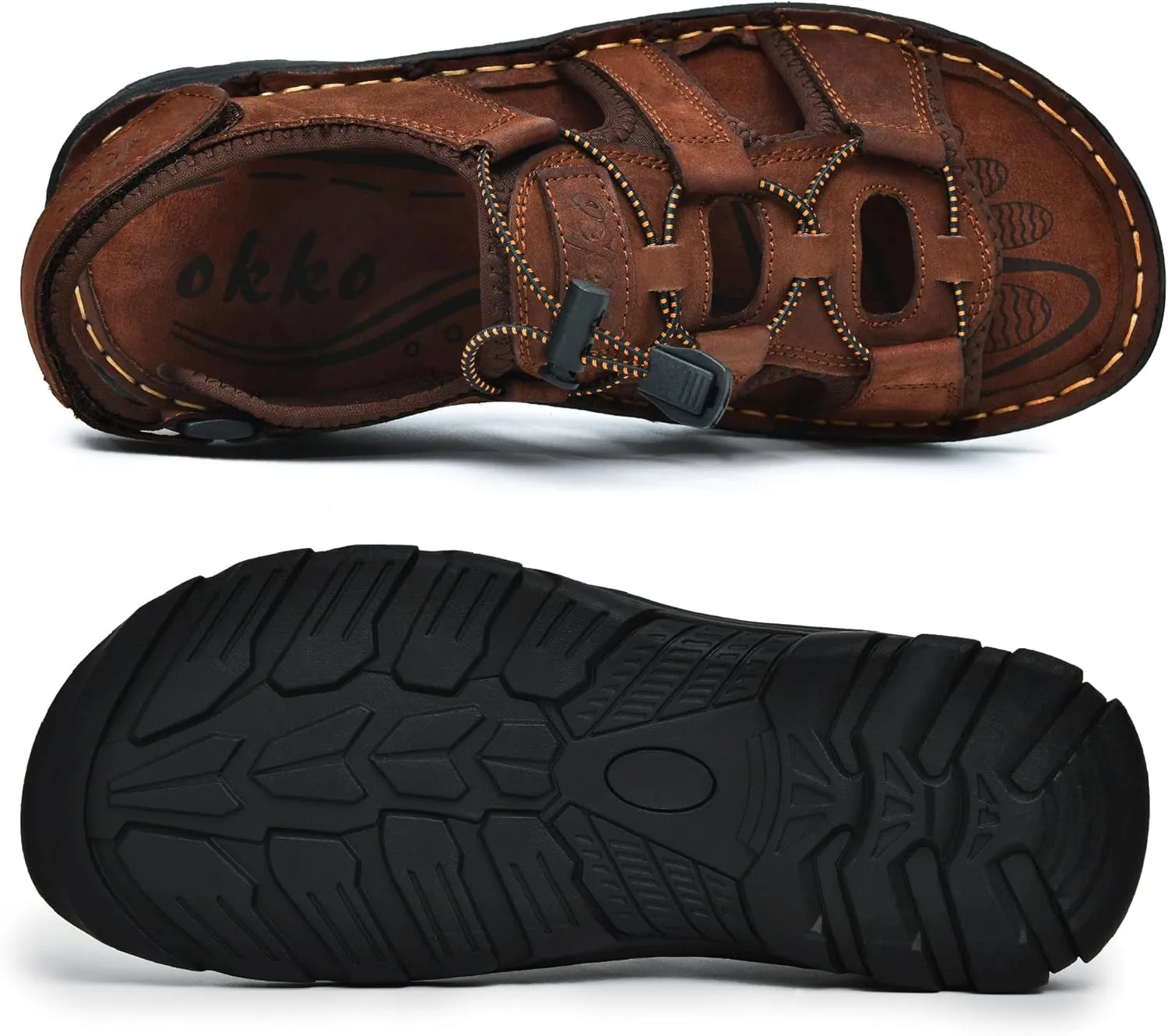 Mens Leather Sandals Athletic Fisherman Sandal Casual Summer Shoes for Men Outdoor