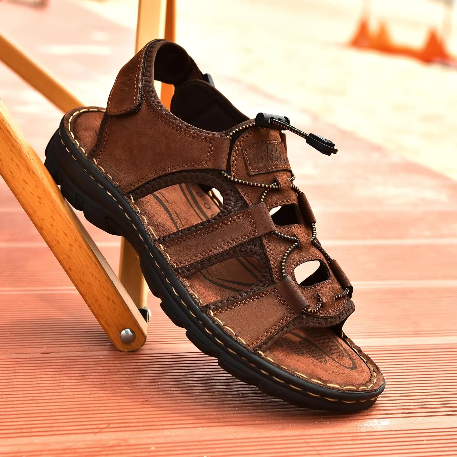 Mens Leather Sandals Athletic Fisherman Sandal Casual Summer Shoes for Men Outdoor