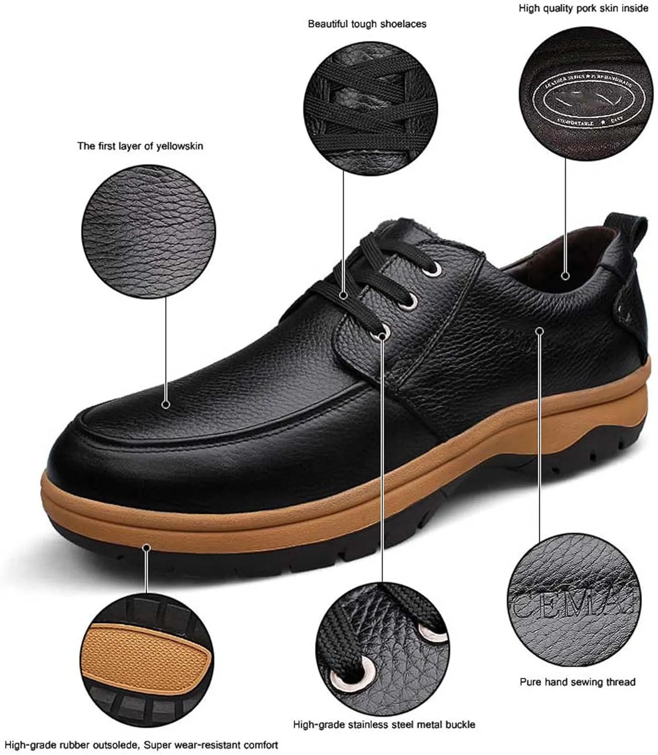 Mens Low Top Lace Up Casual Walking Shoes Rubber Soles Non Slip and Wear Resistant Outdoor Hiking Shoes Comfortable and Breathable Climbing Shoes Outdoor Forest Hunting Shoes Park Walking Shoes