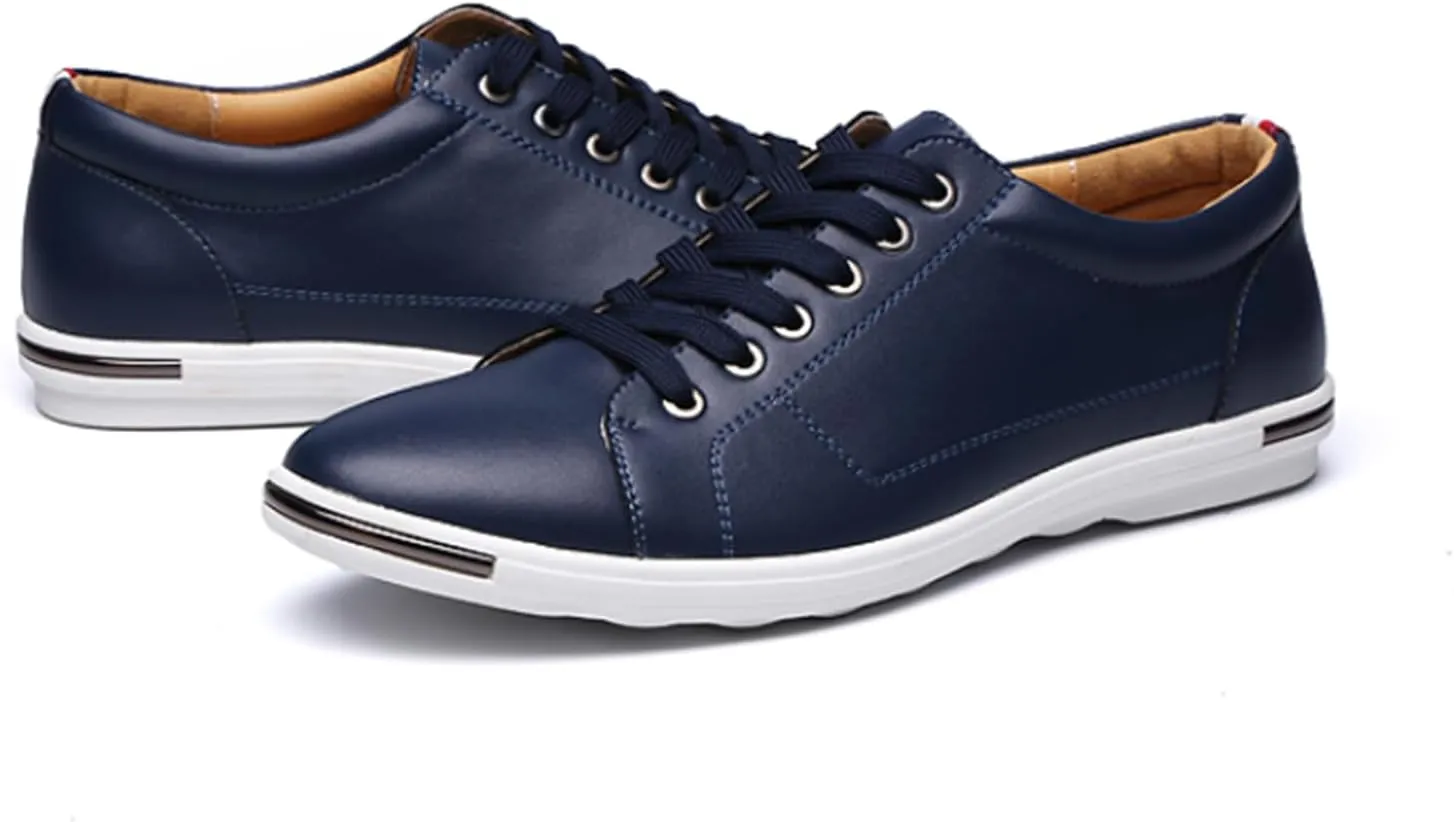Men's Low Top Oxford Shoes Lace-Up Comfort Walking Casual Driving Shoes Fashion Flat Sneakers Round Toe Business Dress Shoes