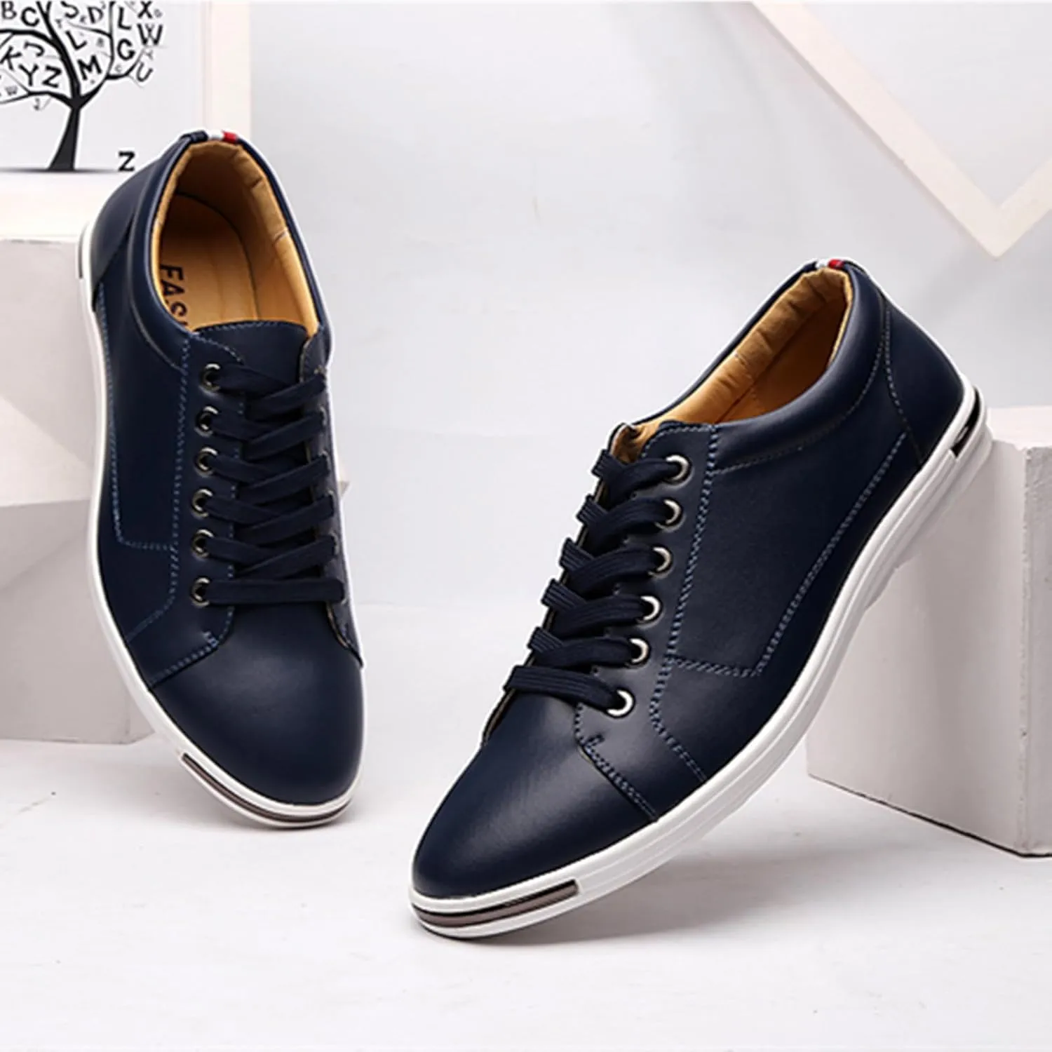 Men's Low Top Oxford Shoes Lace-Up Comfort Walking Casual Driving Shoes Fashion Flat Sneakers Round Toe Business Dress Shoes