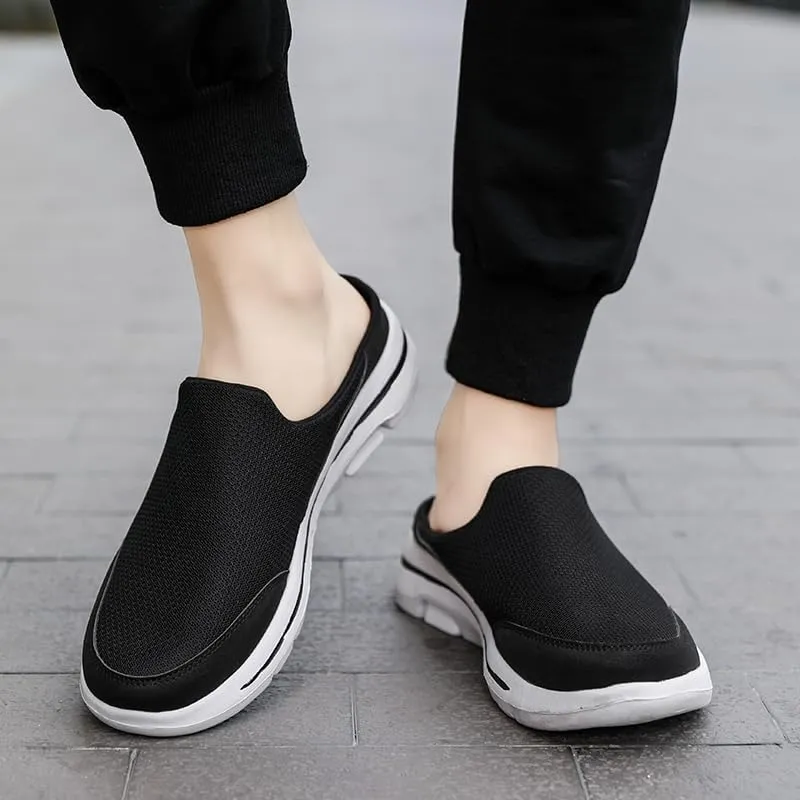 Men's Mesh House Slippers, Slip-on Mules, Indoor, Slipons,Stylish Wide Summer Shoe,Lightweight, Washable