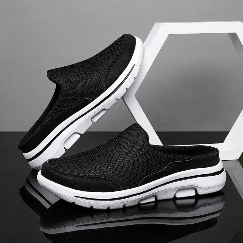 Men's Mesh House Slippers, Slip-on Mules, Indoor, Slipons,Stylish Wide Summer Shoe,Lightweight, Washable