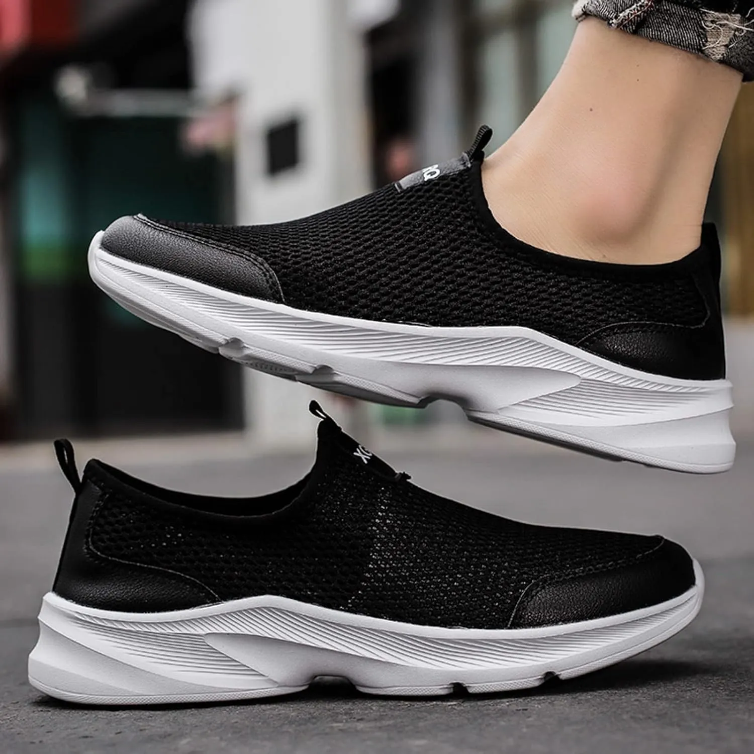 Mens Minimalist Shoes Simple Solid Color Slip-on Loafers Non Slip Recovery Shoes Lightweight Sneaker Guards Air 1 Men