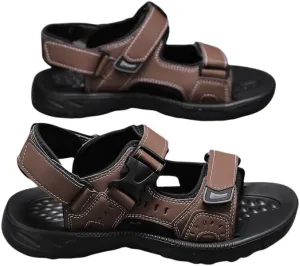 Men's Open Sandals with Buckle Strap, Durable Non Slip Outdoor Hiking Trekking Sandals, Comfy Beach Shoes, Spring and Summer