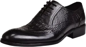 Mens Retro Wingtip Oxfords Shoes Casual Brogues Men Low Heel Arch Support Leather Shoes Casual Business Formal Shoe Elegant Weding Dating Oxfords Men Round Toe Vintage Street Derby Shoe