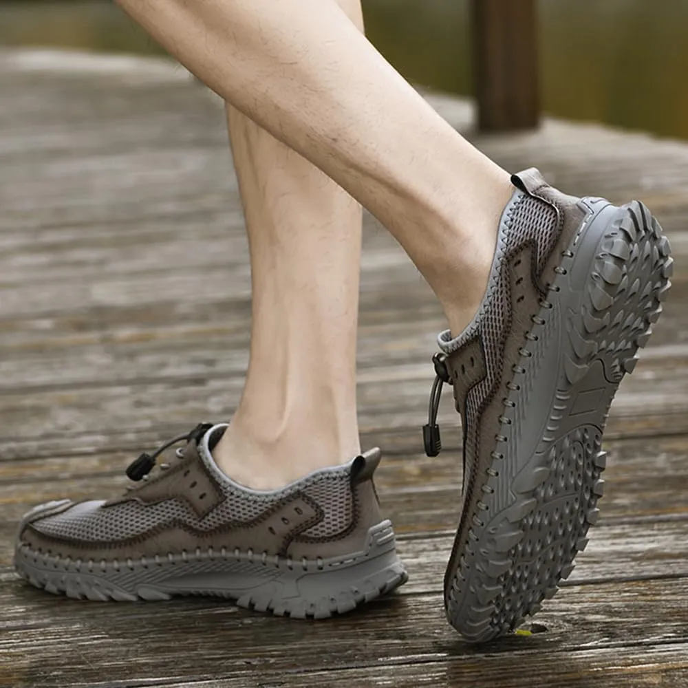 Men's Shoes Casual Hiking Breathable Mesh Outdoor Sneakers Loafers Slip On Summer Lightweight Men Walking Anti-Slip ﻿