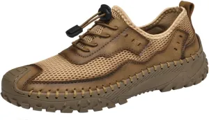 Men's Shoes Casual Hiking Breathable Mesh Outdoor Sneakers Loafers Slip On Summer Lightweight Men Walking Anti-Slip ﻿
