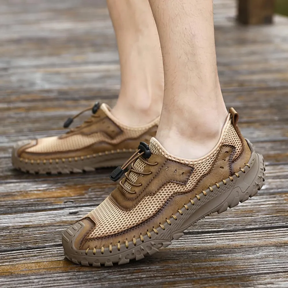 Men's Shoes Casual Hiking Breathable Mesh Outdoor Sneakers Loafers Slip On Summer Lightweight Men Walking Anti-Slip ﻿