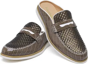 Mens Slip On Mules & Clogs Backless Loafers, Light Open Back Shoes Comfort Walking Shoes Breathable Slippers Closed Toe Slides with Anti-Skid Rubber Sole (Black)