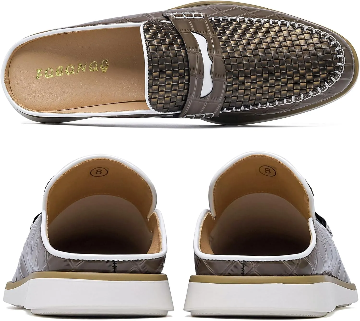 Mens Slip On Mules & Clogs Backless Loafers, Light Open Back Shoes Comfort Walking Shoes Breathable Slippers Closed Toe Slides with Anti-Skid Rubber Sole (Black)