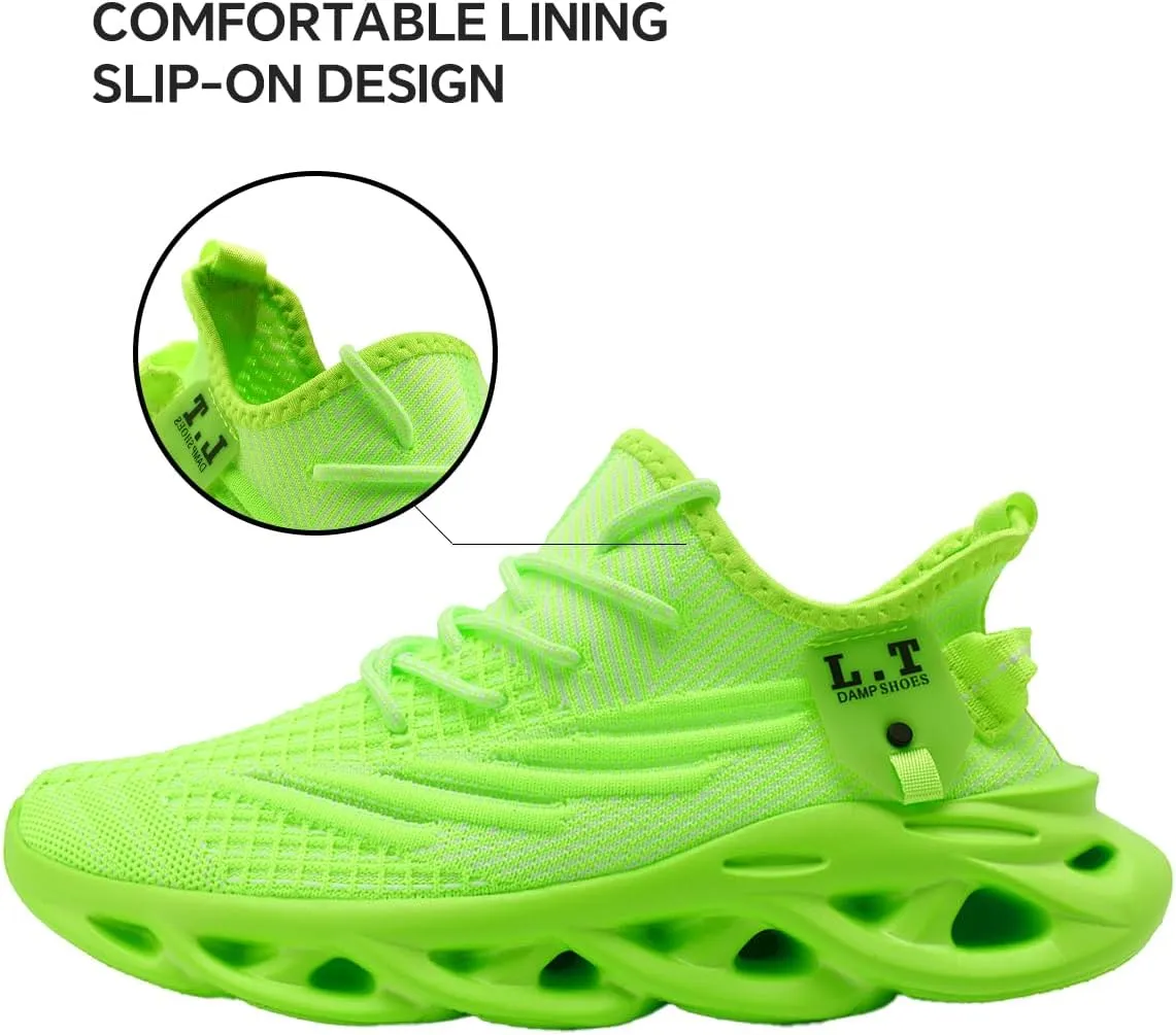 Mens Slip on Walking Running Shoes Non Slip Sneakers Work Sport Athletic Gym Sports Casual Fashion Lightweight Breathable