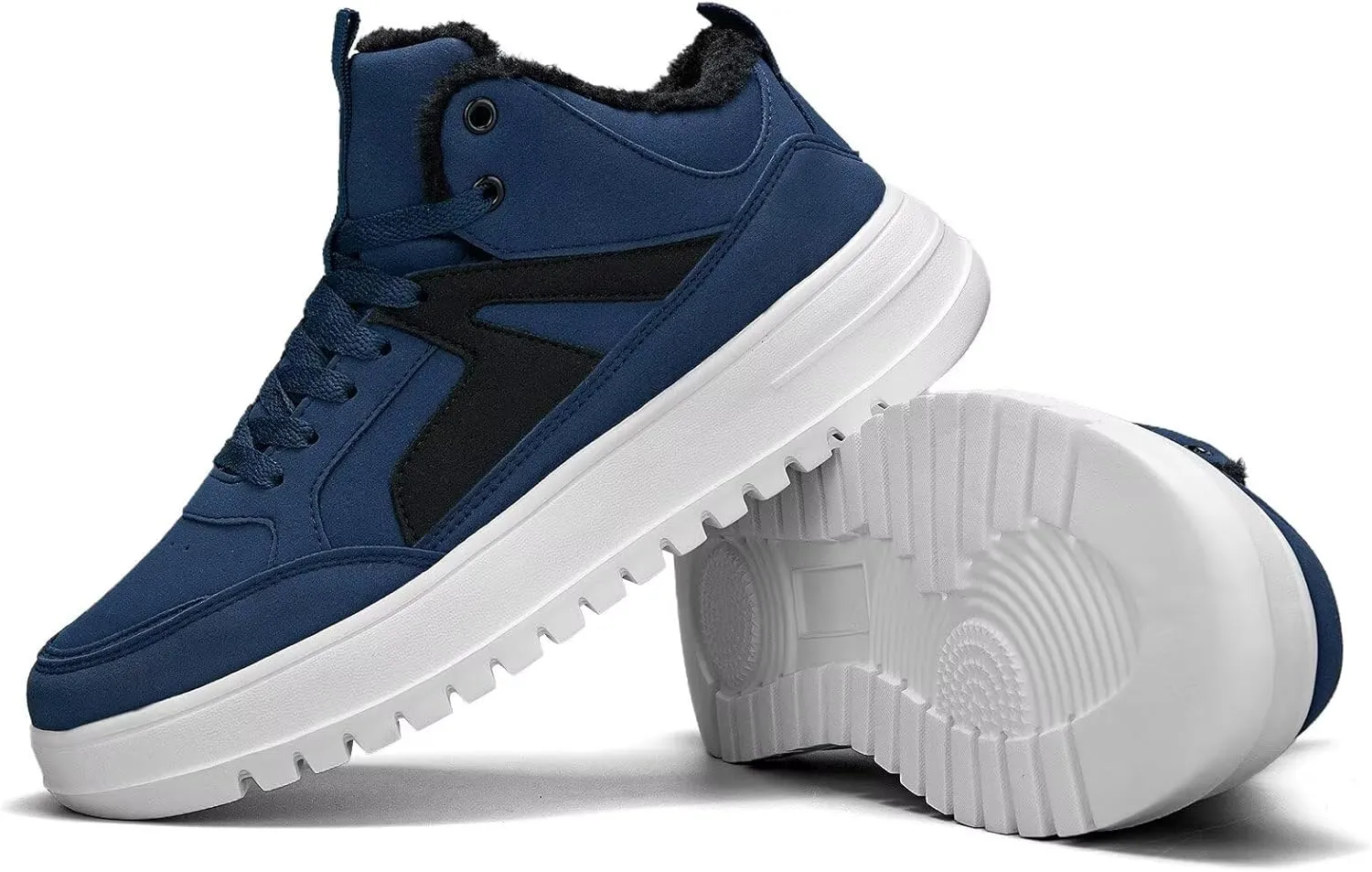 Mens Snow Winter Shoes Fur Lined Warm Sneakers Lightweight Comfortable Outdoor Boots Sole Soft