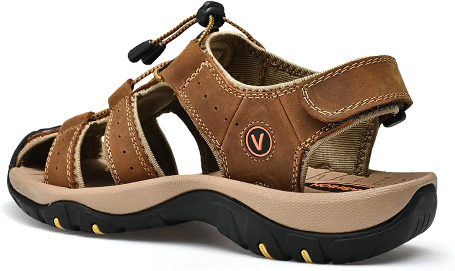 Men's sports sandals Outdoor hiking sandals Closed toe leather sports walking casual sandals Water shoes