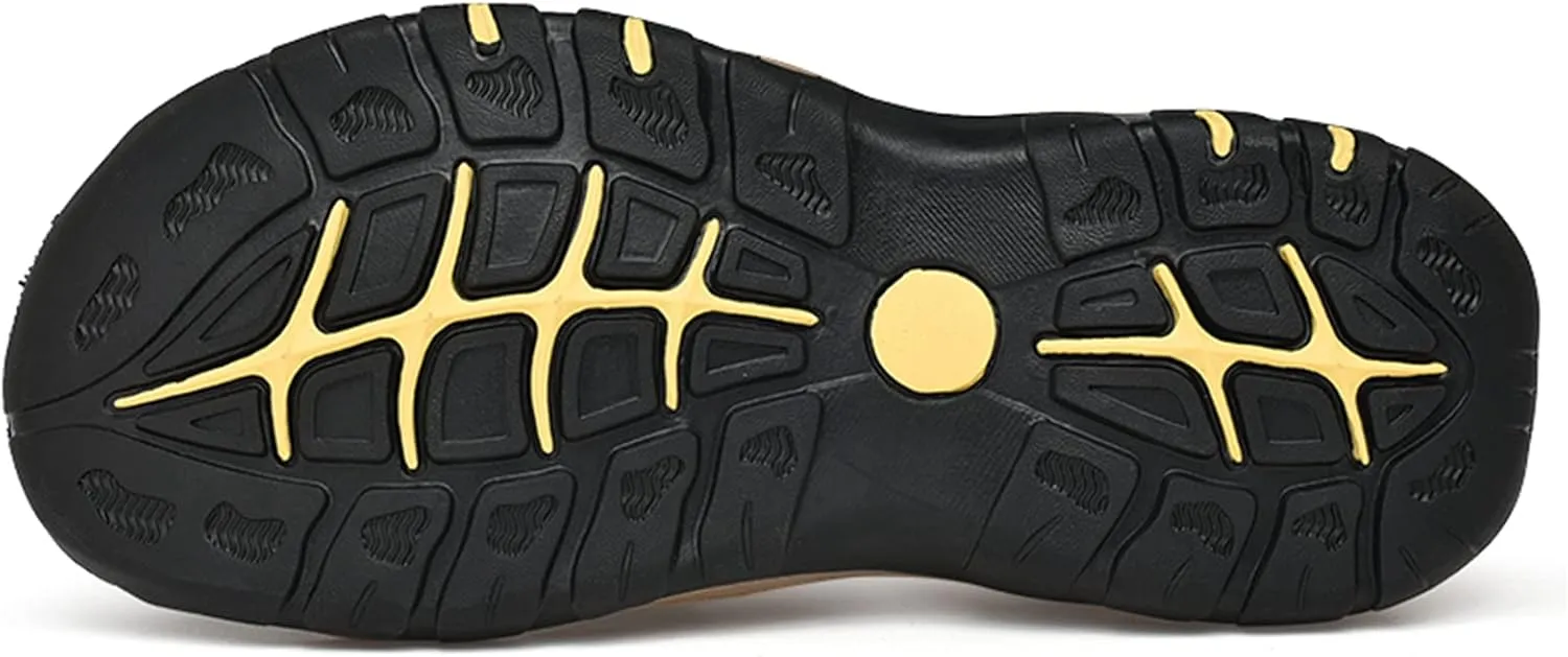 Men's sports sandals Outdoor hiking sandals Closed toe leather sports walking casual sandals Water shoes