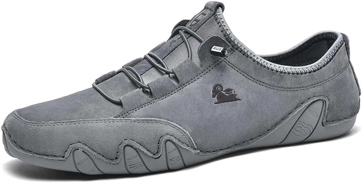 Men's Suede Ankle Boots Leather Casual Sneakers Non-slip Breathable Low Top Boots Chukka Boots Casual Loafers Lace-Up Anti Slip Flat Walking Shoes Hand Stitching Comfort Soft Driving Shoes