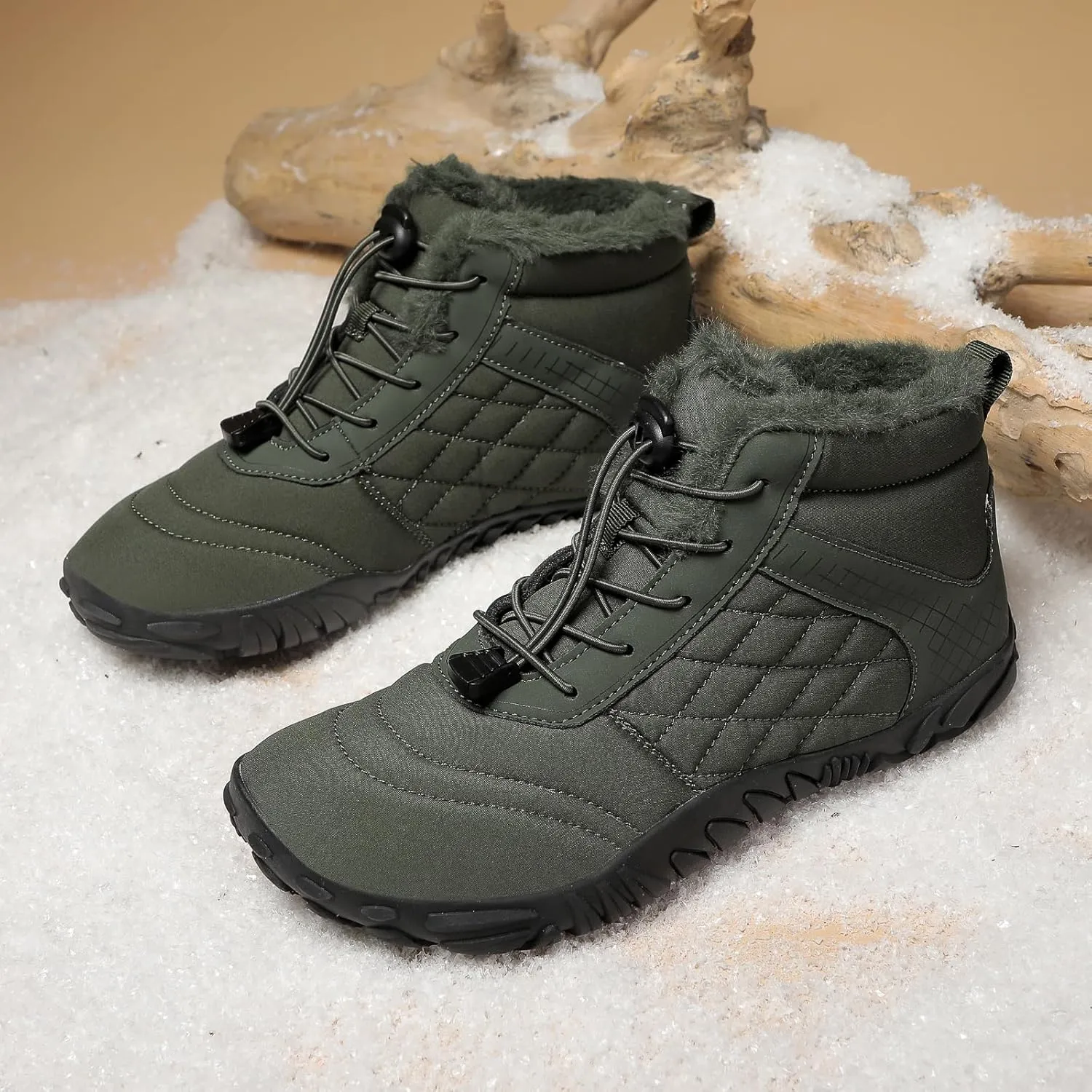 Mens Wide Shoes Toe Box Winter Cross Trainer Minimalist Anti Skid Shoes for Women Cotton Boots Sneakers Outdoor Ankle Boots Brown Black Green White