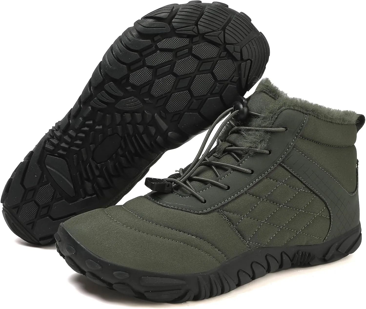 Mens Wide Shoes Toe Box Winter Cross Trainer Minimalist Anti Skid Shoes for Women Cotton Boots Sneakers Outdoor Ankle Boots Brown Black Green White