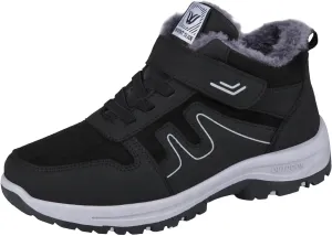 Men's Winter Sport Shoes Thickened Warm Fleece Snow Boots with Adjustable Closures Comfort Walking Hiking Boots