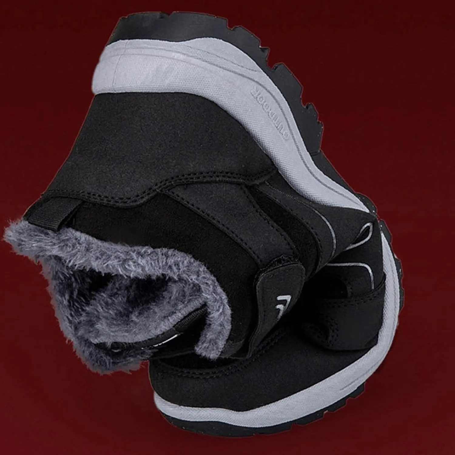 Men's Winter Sport Shoes Thickened Warm Fleece Snow Boots with Adjustable Closures Comfort Walking Hiking Boots
