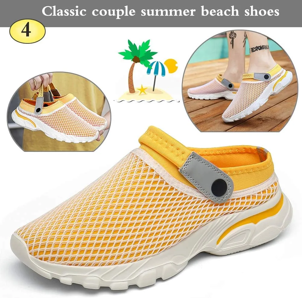 Mens Womens Garden Clogs Shoes Summer Breathable Mesh Sandals Slippers Indoor Outdoor Slippers Quick Drying Water Shoes