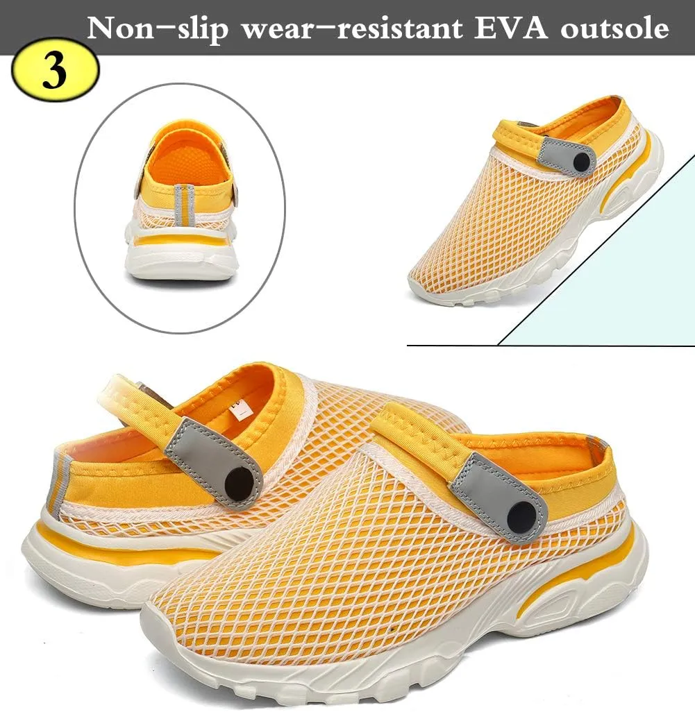 Mens Womens Garden Clogs Shoes Summer Breathable Mesh Sandals Slippers Indoor Outdoor Slippers Quick Drying Water Shoes