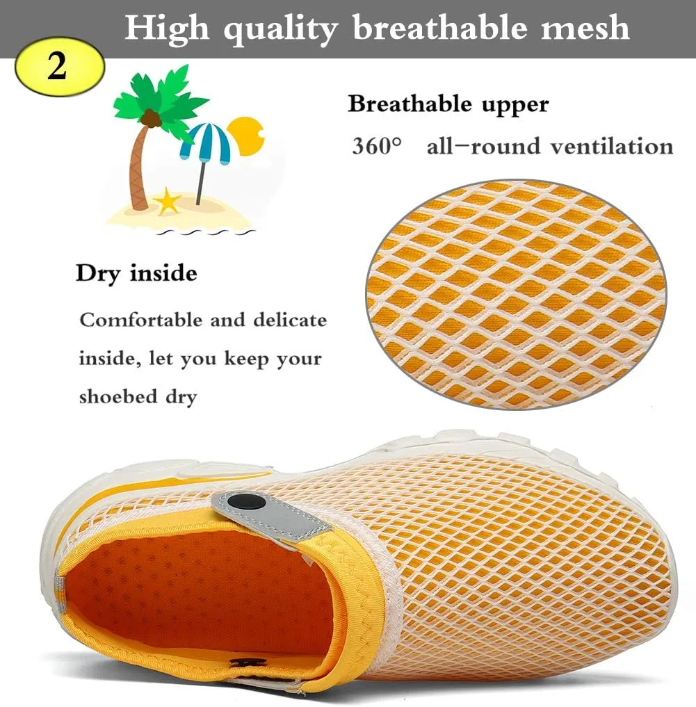 Mens Womens Garden Clogs Shoes Summer Breathable Mesh Sandals Slippers Indoor Outdoor Slippers Quick Drying Water Shoes