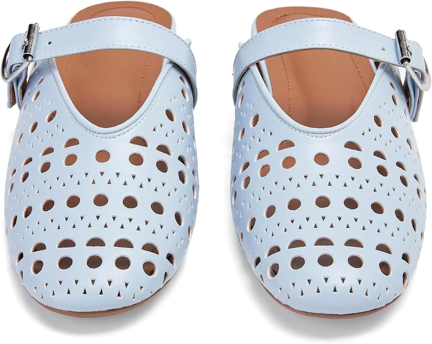 Mesh Flats Mules Sandals for Women,Women's Closed Toe Hollowing Fishnet Flat Sandals with Adjustable Ankle Strap Summer Dressy Sandals Low Heel Flats Ultra Comfortable Slip on Casual Shoes