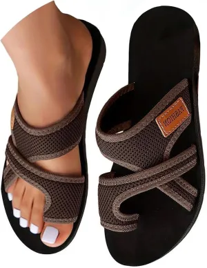 Mesh Sandals for Women Orthowalk Shoes Orthopedic Arch Support Beach Breathable Comfortable Wide Hollow Slides